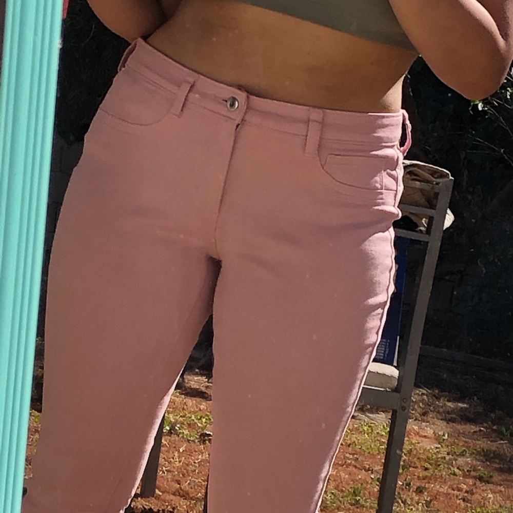 curvy skinny pink jeans